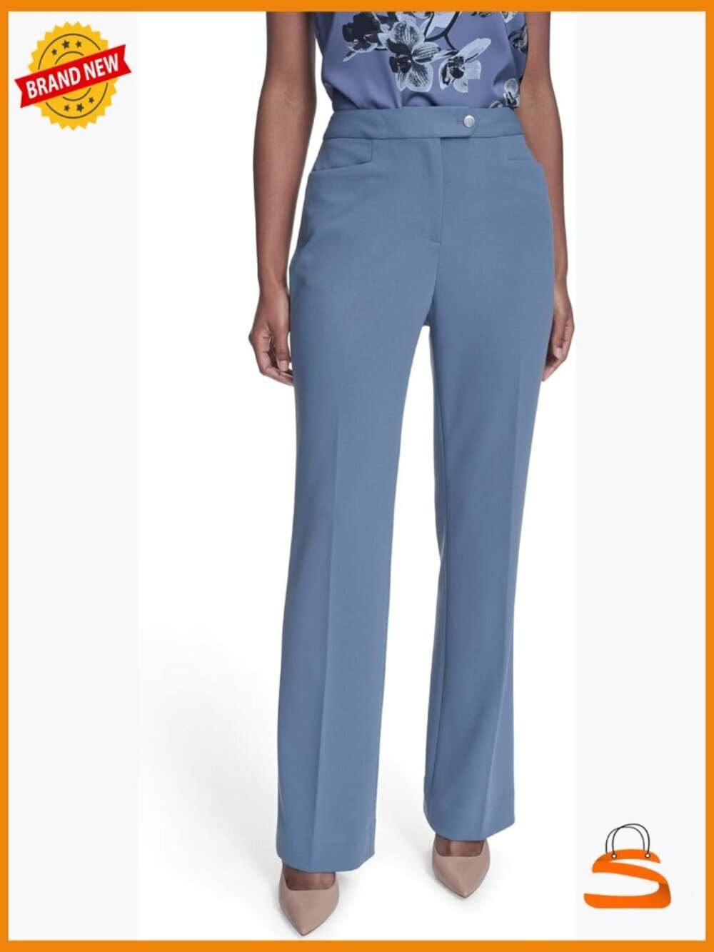 Women's Pleated High Waisted Modern Fit Pants
